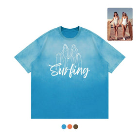 Custom Friendship picture Tie Dye Oversized T-Shirt - AltBasics