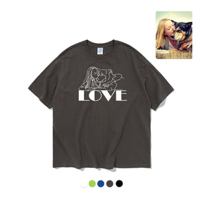 Custom Pet Printed 100% Cotton Oversized T Shirt Unisex - AltBasics